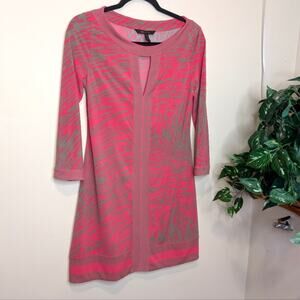 BCBGMaxAzria Pink Tropical Dress Size Small